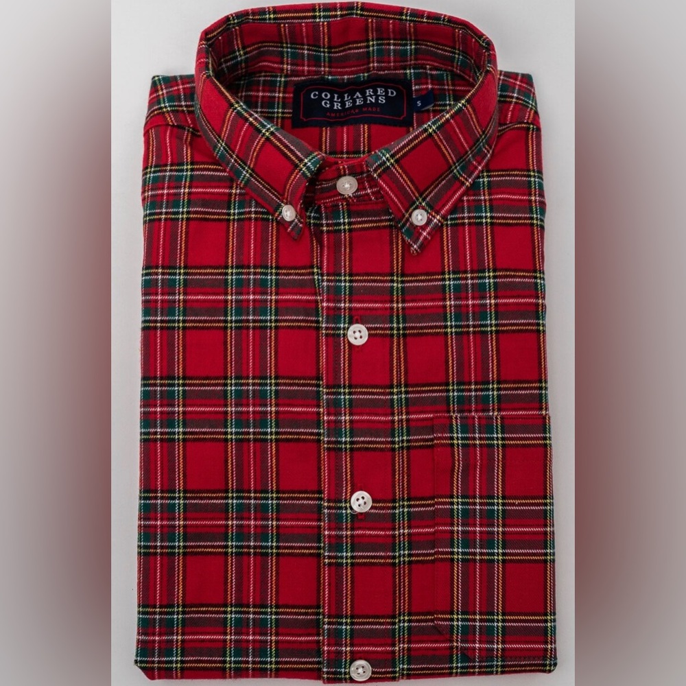Collard Greens ROLAND: BROOKLINE BUTTON DOWN SHIRT - RED size XL